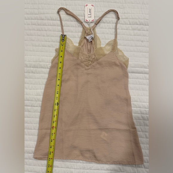 NWT L Love Tan Lace Tank Top Size Small - Picture 6 of 6